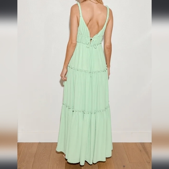 Lulu's Show Your Affection Mint Green Tiered Ruffled Maxi Dress - Picture 4 of 8